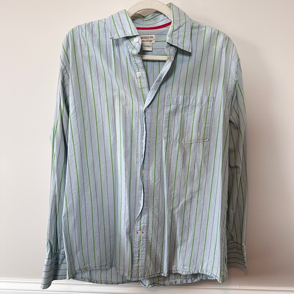 American Rag blue striped button down dress shirt